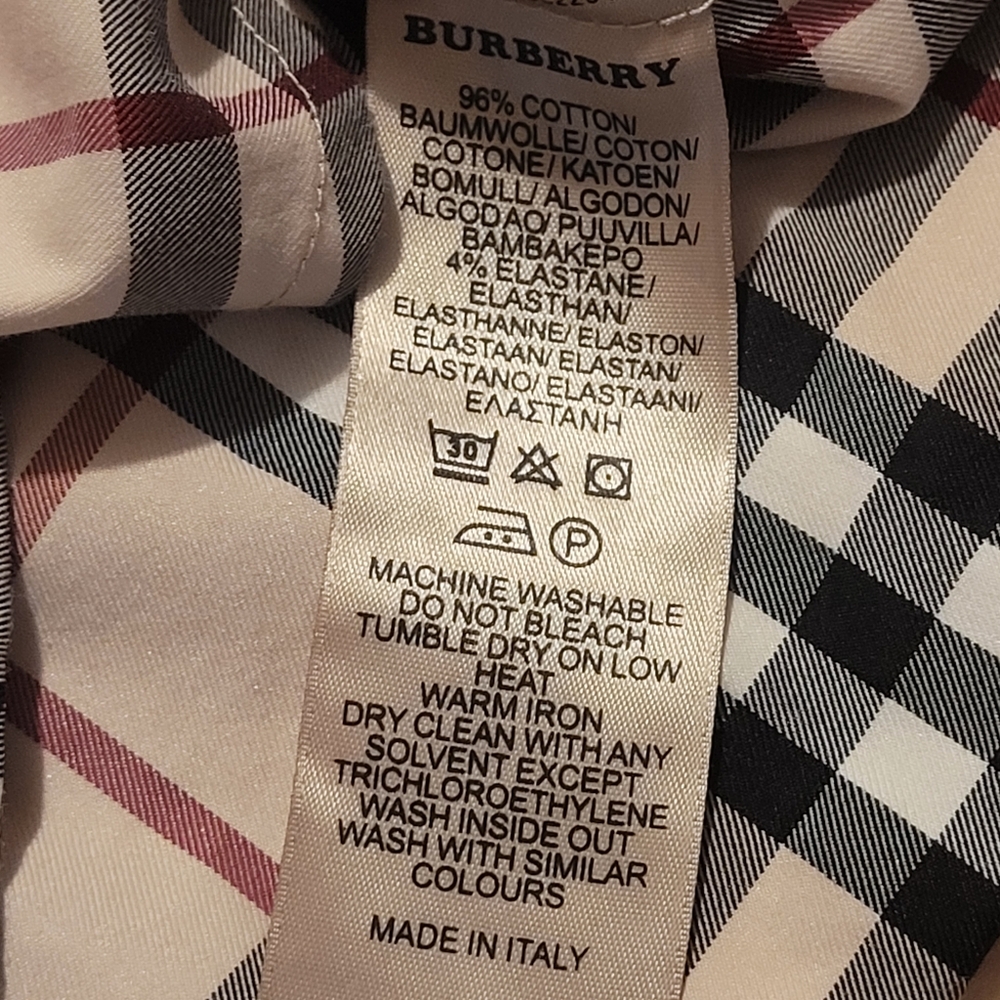 Burberry Beige, Black & Red Plaid Short Sleeve Button Down Shirt - Picture 13 of 15
